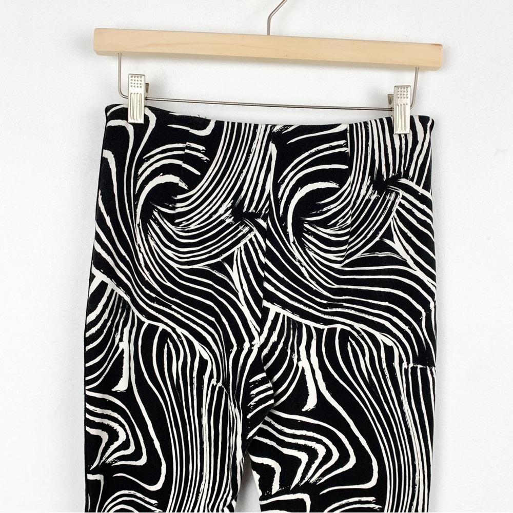 Elie. Elie Tahari Geo-Curves Zebra Print Stretch Cropped Pants Sz S - Picture 4 of 9
